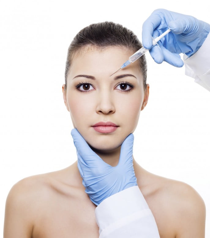 Botox injection female face